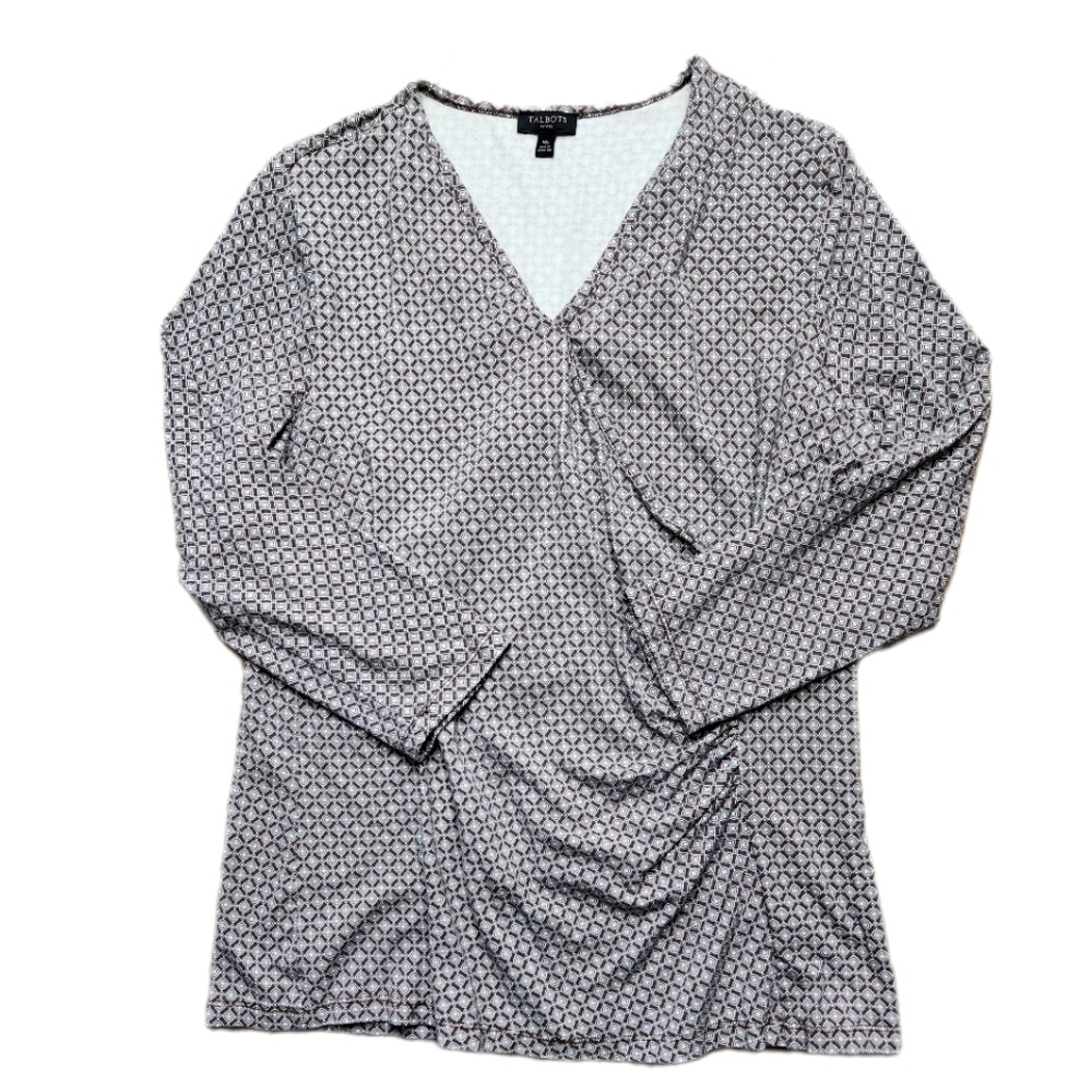 Talbot Brown and White Blouse Size Mp